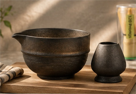 Matcha Bowl Set for 1 Cup Stoneware